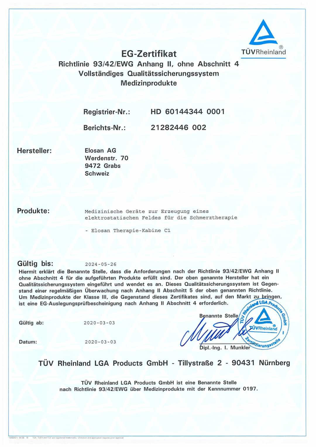 TÜV Zertifikat DE